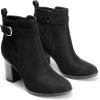 imageDREAM PAIRS Womens Chunky High Heel Ankle Boots Round Toe Fall Short Booties ShoesBlacksuede