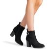 imageDREAM PAIRS Womens Chunky High Heel Ankle Boots Round Toe Fall Short Booties ShoesBlacksuede