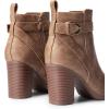 imageDREAM PAIRS Womens Chunky High Heel Ankle Boots Round Toe Fall Short Booties ShoesTanpu