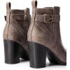 imageDREAM PAIRS Womens Chunky High Heel Ankle Boots Round Toe Fall Short Booties ShoesTaupepu