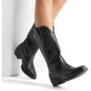 imageDREAM PAIRS Womens Cowboy Boots Mid Calf Cowgirl Boots Square Toe Chunky Heel Embroidery Stitched Western BootsAll Black