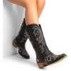 imageDREAM PAIRS Womens Cowboy Boots Mid Calf Cowgirl Boots Square Toe Chunky Heel Embroidery Stitched Western BootsBlack