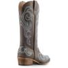 imageDREAM PAIRS Womens Cowboy Boots Mid Calf Cowgirl Boots Square Toe Chunky Heel Embroidery Stitched Western BootsBrown