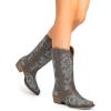 imageDREAM PAIRS Womens Cowboy Boots Mid Calf Cowgirl Boots Square Toe Chunky Heel Embroidery Stitched Western BootsBrown