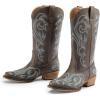 imageDREAM PAIRS Womens Cowboy Boots Mid Calf Cowgirl Boots Square Toe Chunky Heel Embroidery Stitched Western BootsBrown