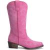 imageDREAM PAIRS Womens Cowboy Boots Mid Calf Cowgirl Boots Square Toe Chunky Heel Embroidery Stitched Western BootsPink