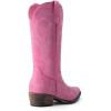imageDREAM PAIRS Womens Cowboy Boots Mid Calf Cowgirl Boots Square Toe Chunky Heel Embroidery Stitched Western BootsPink