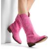imageDREAM PAIRS Womens Cowboy Boots Mid Calf Cowgirl Boots Square Toe Chunky Heel Embroidery Stitched Western BootsPink