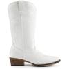 imageDREAM PAIRS Womens Cowboy Boots Mid Calf Cowgirl Boots Square Toe Chunky Heel Embroidery Stitched Western BootsWhite