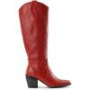 imageDREAM PAIRS Womens Cowboy Boots Wide Calf Comfortable Pull On Zipper Chunky Heel Pointed Toe Embroidered Western Cowgirl Knee High Boots Girls Ladies Retro Tall BootRed