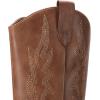 imageDREAM PAIRS Womens Cowboy Boots Wide Calf Comfortable Pull On Zipper Chunky Heel Pointed Toe Embroidered Western Cowgirl Knee High Boots Girls Ladies Retro Tall BootLight Brown