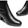imageDREAM PAIRS Womens Fitted Stretch Ankle Boots Fashion Low Chunky Heel Almond Toe Fall Heeled Booties ShoesBlackpu