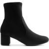 imageDREAM PAIRS Womens Fitted Stretch Ankle Boots Fashion Low Chunky Heel Almond Toe Fall Heeled Booties ShoesBlacksuede