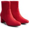 imageDREAM PAIRS Womens Fitted Stretch Ankle Boots Fashion Low Chunky Heel Almond Toe Fall Heeled Booties ShoesRedsuede