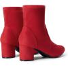 imageDREAM PAIRS Womens Fitted Stretch Ankle Boots Fashion Low Chunky Heel Almond Toe Fall Heeled Booties ShoesRedsuede