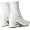 imageDREAM PAIRS Womens Fitted Stretch Ankle Boots Fashion Low Chunky Heel Almond Toe Fall Heeled Booties ShoesWhitepu