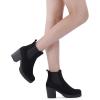 imageDREAM PAIRS Womens High Chunky Heel Chelsea Ankle Boots Slip On Elastic Fall Heeled Booties ShoesBlack