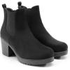 imageDREAM PAIRS Womens High Chunky Heel Chelsea Ankle Boots Slip On Elastic Fall Heeled Booties ShoesBlack