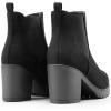 imageDREAM PAIRS Womens High Chunky Heel Chelsea Ankle Boots Slip On Elastic Fall Heeled Booties ShoesBlack