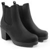 imageDREAM PAIRS Womens High Chunky Heel Chelsea Ankle Boots Slip On Elastic Fall Heeled Booties ShoesBlackPu