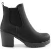 imageDREAM PAIRS Womens High Chunky Heel Chelsea Ankle Boots Slip On Elastic Fall Heeled Booties ShoesBlackPu