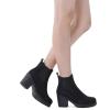 imageDREAM PAIRS Womens High Chunky Heel Chelsea Ankle Boots Slip On Elastic Fall Heeled Booties ShoesBlackPu