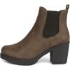 imageDREAM PAIRS Womens High Chunky Heel Chelsea Ankle Boots Slip On Elastic Fall Heeled Booties ShoesBrownPu