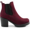 imageDREAM PAIRS Womens High Chunky Heel Chelsea Ankle Boots Slip On Elastic Fall Heeled Booties ShoesBurgundy