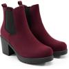 imageDREAM PAIRS Womens High Chunky Heel Chelsea Ankle Boots Slip On Elastic Fall Heeled Booties ShoesBurgundy
