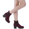 imageDREAM PAIRS Womens High Chunky Heel Chelsea Ankle Boots Slip On Elastic Fall Heeled Booties ShoesBurgundy