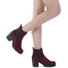 imageDREAM PAIRS Womens High Chunky Heel Chelsea Ankle Boots Slip On Elastic Fall Heeled Booties ShoesBurgundy