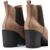 imageDREAM PAIRS Womens High Chunky Heel Chelsea Ankle Boots Slip On Elastic Fall Heeled Booties ShoesCamelPu