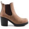 imageDREAM PAIRS Womens High Chunky Heel Chelsea Ankle Boots Slip On Elastic Fall Heeled Booties ShoesCamelPu