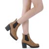 imageDREAM PAIRS Womens High Chunky Heel Chelsea Ankle Boots Slip On Elastic Fall Heeled Booties ShoesCamelPu
