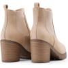 imageDREAM PAIRS Womens High Chunky Heel Chelsea Ankle Boots Slip On Elastic Fall Heeled Booties ShoesNudesuede