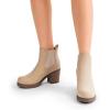 imageDREAM PAIRS Womens High Chunky Heel Chelsea Ankle Boots Slip On Elastic Fall Heeled Booties ShoesNudesuede