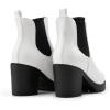 imageDREAM PAIRS Womens High Chunky Heel Chelsea Ankle Boots Slip On Elastic Fall Heeled Booties ShoesWhiteBlack