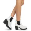imageDREAM PAIRS Womens High Chunky Heel Chelsea Ankle Boots Slip On Elastic Fall Heeled Booties ShoesWhiteBlack