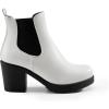 imageDREAM PAIRS Womens High Chunky Heel Chelsea Ankle Boots Slip On Elastic Fall Heeled Booties ShoesWhiteBlack