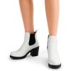 imageDREAM PAIRS Womens High Chunky Heel Chelsea Ankle Boots Slip On Elastic Fall Heeled Booties ShoesWhiteBlack