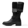 imageDREAM PAIRS Womens Knee High Boots Low Block Heel Riding Boots Round Toe Side Zipper Biker Motorcycle Buckle BootsBlack