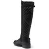 imageDREAM PAIRS Womens Knee High Boots Low Block Heel Riding Boots Round Toe Side Zipper Biker Motorcycle Buckle BootsBlack