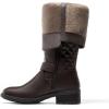 imageDREAM PAIRS Womens Knee High Boots Low Block Heel Riding Boots Round Toe Side Zipper Biker Motorcycle Buckle BootsBrown
