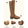 imageDREAM PAIRS Womens Knee High Boots Low Block Heel Riding Boots Round Toe Side Zipper Biker Motorcycle Buckle BootsCamel