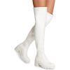imageDREAM PAIRS Womens Knee High Boots Platform Over The Knee High Chunky Heel Fashion Boots for WomenWhitepu