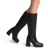 imageDREAM PAIRS Womens Knee High Boots Square Toe Chunky Block Heel Side Zipper Platform Gogo BootsBlack