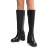 imageDREAM PAIRS Womens Knee High Boots Square Toe Chunky Block Heel Side Zipper Platform Gogo BootsBlack