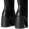 imageDREAM PAIRS Womens Knee High Boots Square Toe Chunky Block Heel Side Zipper Platform Gogo BootsBlack