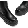 imageDREAM PAIRS Womens Knee High Boots Wedge Platform Chunky Heel Round Toe Side Zipper Fashion Long Tall Sock BootsBlackpu