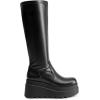 imageDREAM PAIRS Womens Knee High Boots Wedge Platform Chunky Heel Round Toe Side Zipper Fashion Long Tall Sock BootsBlackpu